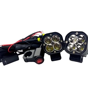 LIU HJG 8-Lens LED Fog Light with Yellow Filter & Switch – Complete Motorcycle Lighting Kit