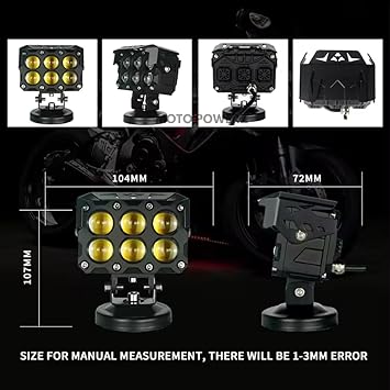 LIU HJG Moto Powerz 6-Lens LED Fog Light – Ultra-Bright Dual-Color Beam for Motorcycles