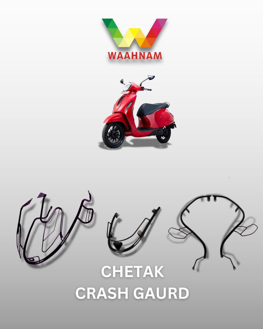 BAJAJ CHETAK ELECTRIC STAINLESS STEEL BLACK POWDER COATING CRASH GAURD SET