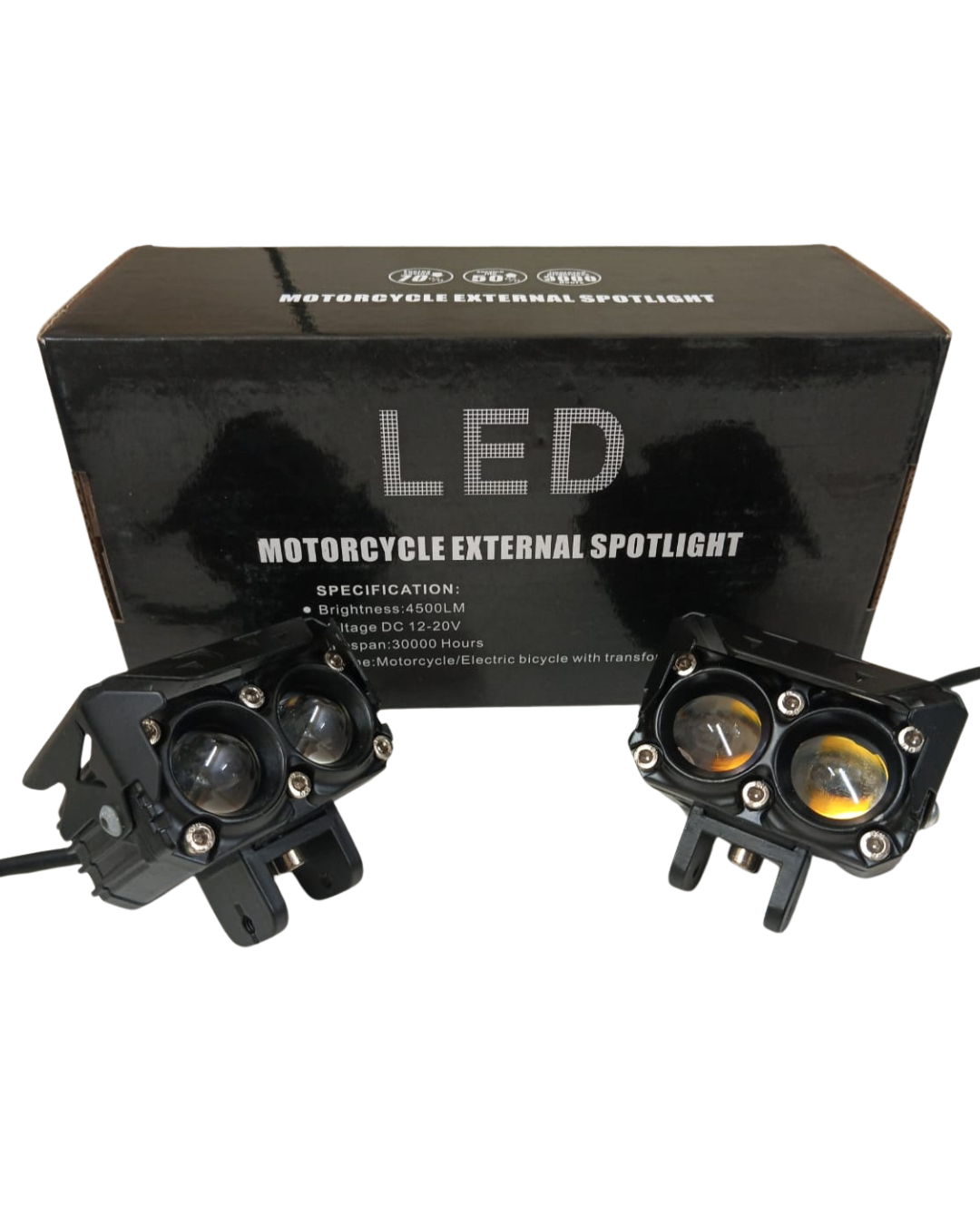 LED Motorcycle External Spotlight – 4500LM High Brightness