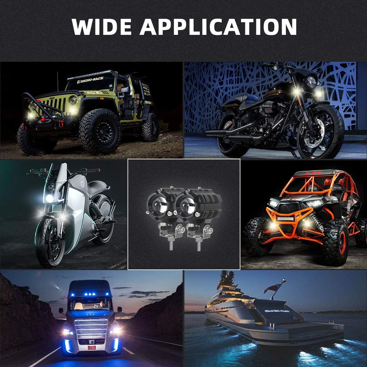 Dual-Color LED Driving Light – High-Performance Motorcycle Auxiliary Lamp