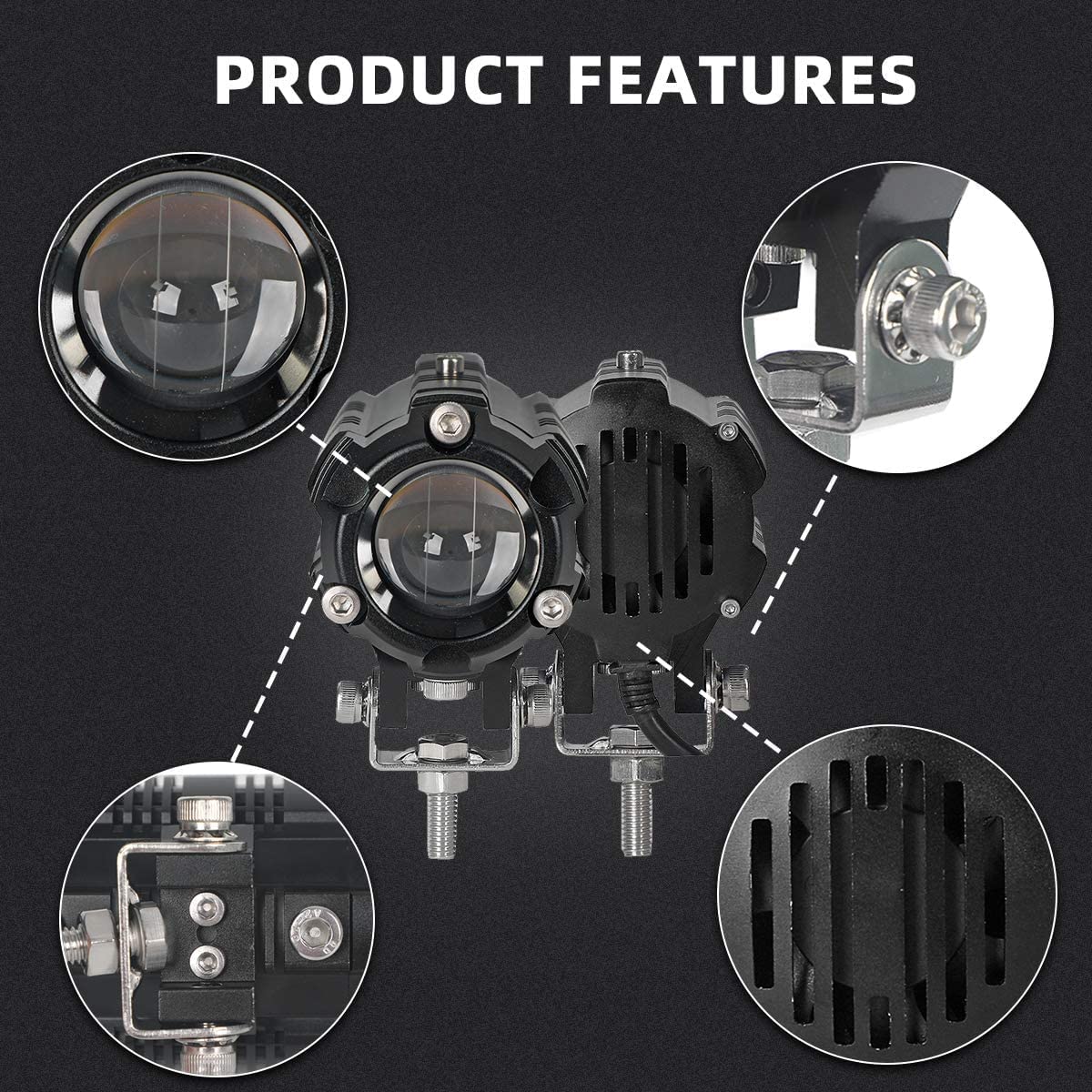 Dual-Color LED Driving Light – High-Performance Motorcycle Auxiliary Lamp